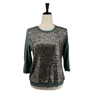 Wrap Designed in London‎ Sequined Sweater Silk Cotton 8 Womens